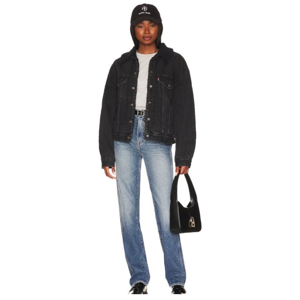 Levi's Premium Black Denim Sherpa Jacket